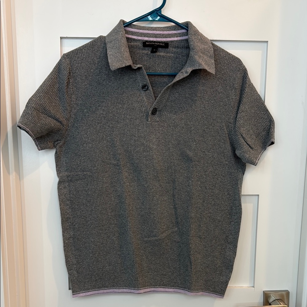 Banana Republic Gray Polo Shirt Classic Design